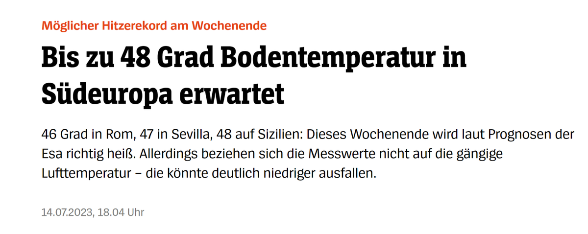 spiegel text über bodentemperatur südeuropa