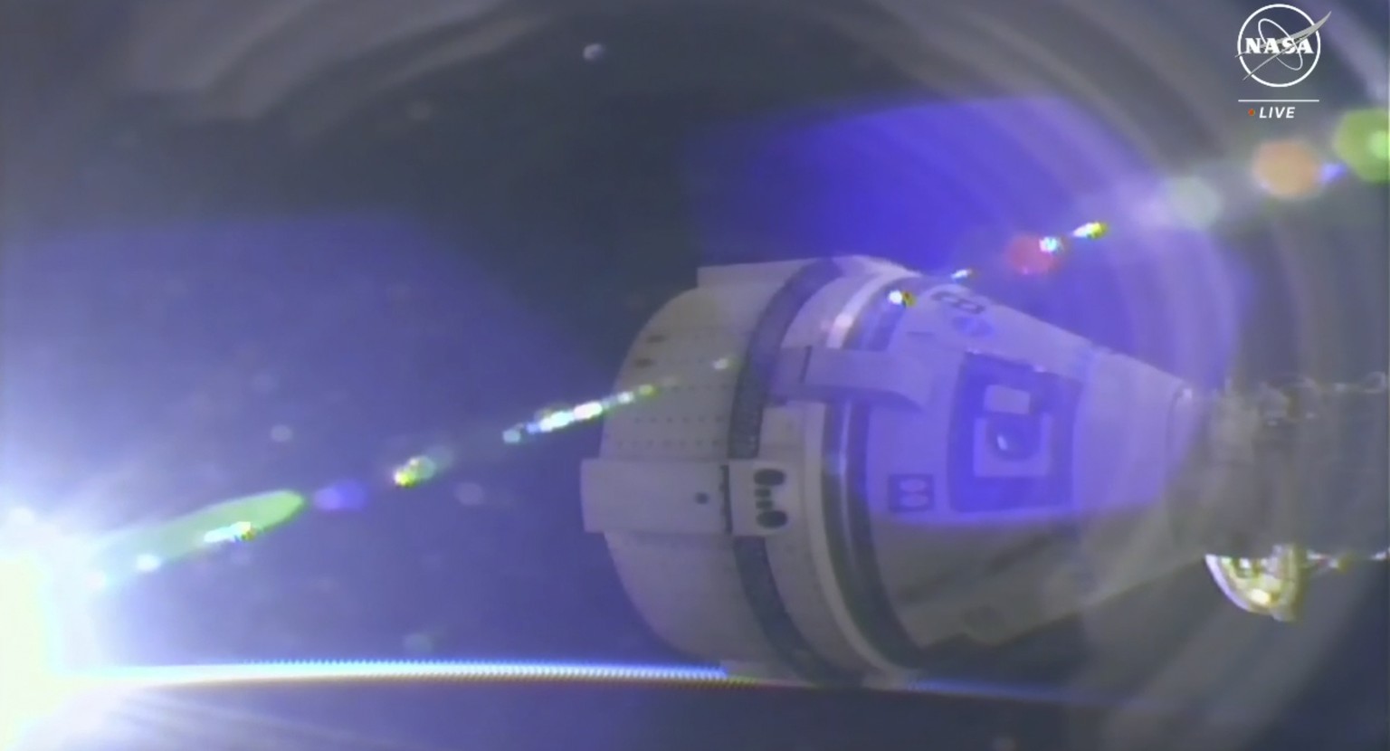Boeing Starliner spacecraft prepares to dock with the International Space Station for the first time on Thursday, June 6, 2024. (NASA via AP)