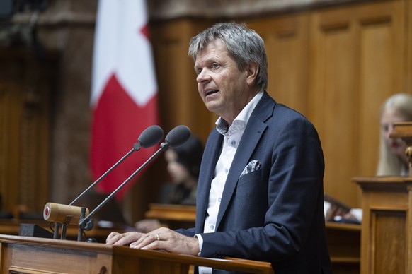 Nationalrat Juerg Grossen, GLP-BE, spricht an der Sondersession im Nationalrat, am Montag, 27. April 2026, in Bern. (KEYSTONE/Peter Schneider)