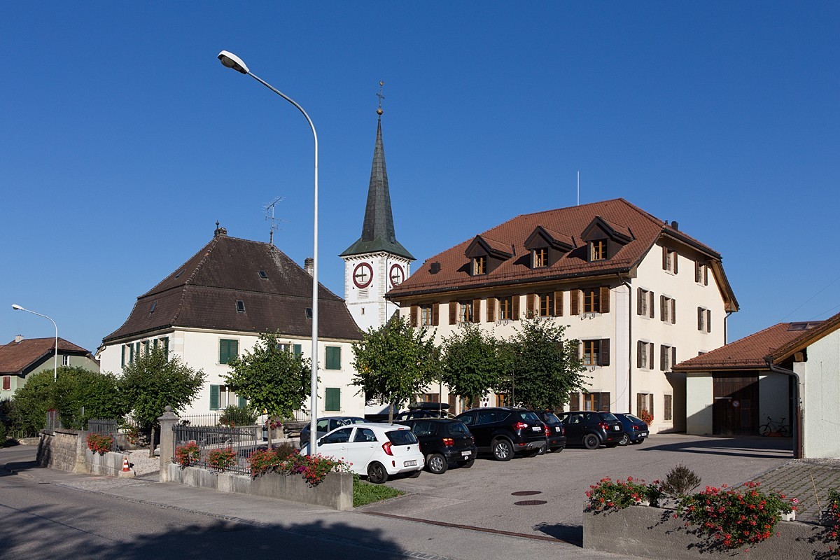 Le paisible village de Cornol dans le Jura.