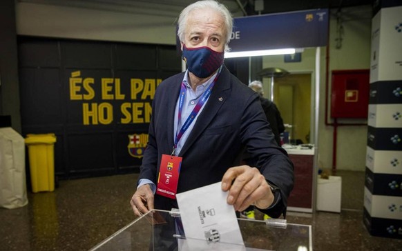 Members, Players and managers of FC Barcelona, Barca come to vote in the presidential elections of FC Barcelona at the Camp Nou Stadium in Barcelona on March 7, 2021 In the picture: Carles Tusquets So ...