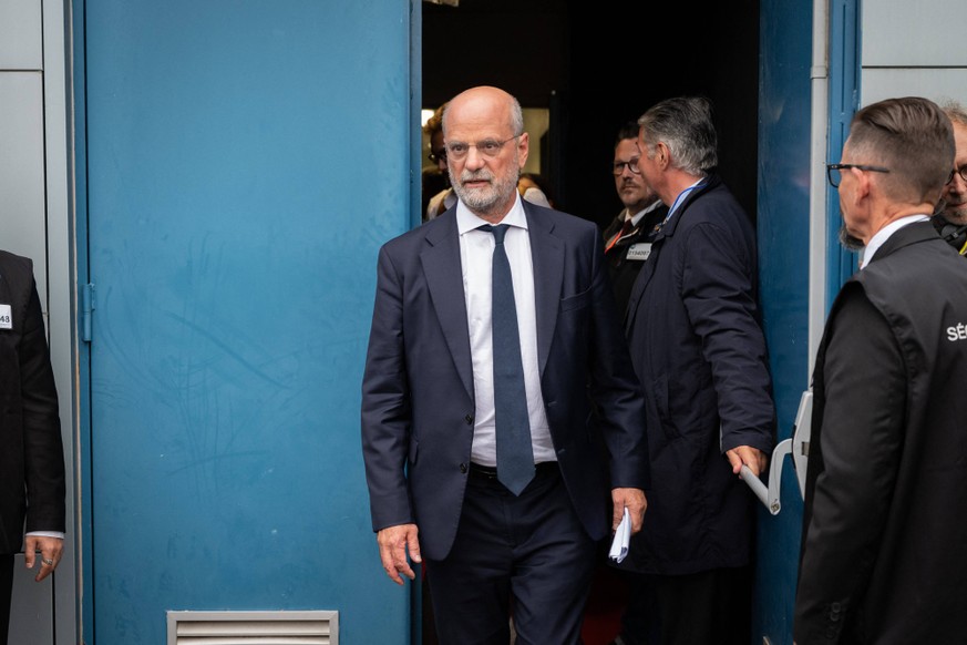 Laboratoire de la Republique Summer University - Day 2- Sens President of the Laboratoire de la Republique Jean-Michel Blanquer leaves during 3rd the third summer University of the Laboratoire de la R ...