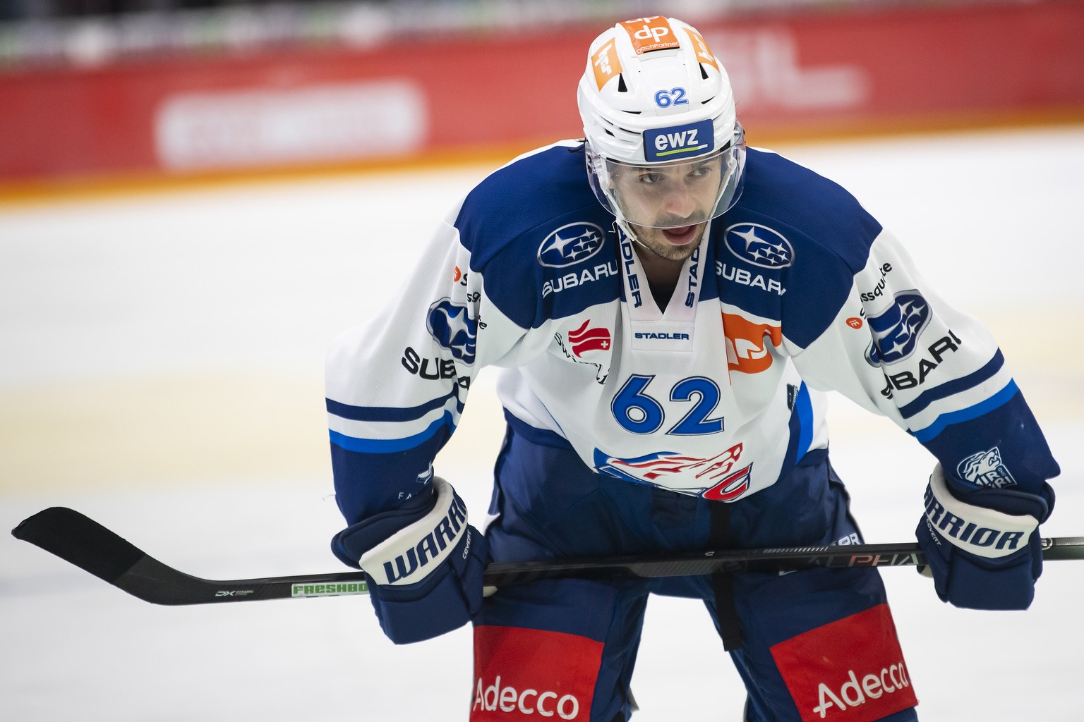 L&#039;attaquant zuerichois Denis Malgin, lors de la rencontre du championnat suisse de hockey sur glace de National League LNA, entre le Lausanne HC, LHC, et les ZSC Lions le vendredi 1 octobre 2021  ...