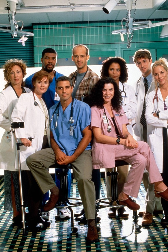 ER, From left, Alex Kingston, Eriq La Salle, Anthony Edwards, Gloria Reuben, Noah Wyle, Bottom, Laura Innes, George Clooney, Julianna Margulies, Maria Bello, 1994-2009. NBC/Courtesy Everett Collection ...