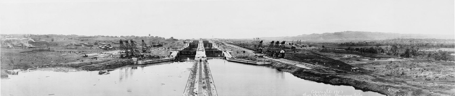 Bau des Panamakanals, 1913.