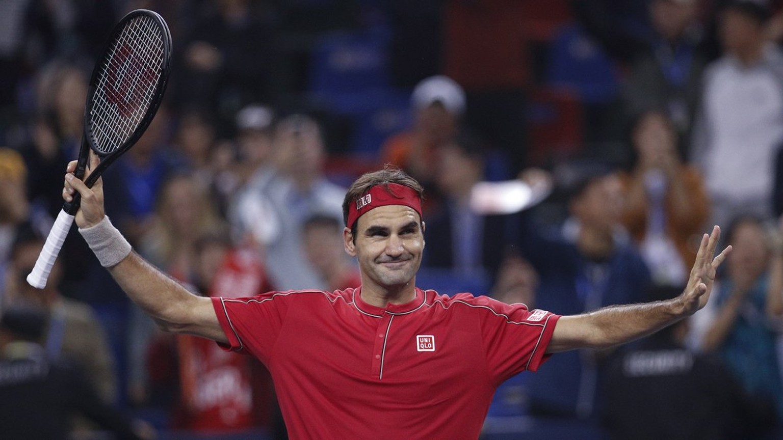 Roger Federer jubelt in seinem 1500. Match zum 1232. Mal.