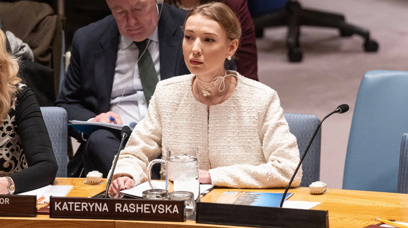 Kateryna Rashevska: Die Rechtsexpertin des Regionalen Zentrums für Menschenrechte der Ukraine spricht vor einem Unterausschuss des US-Kongresses.