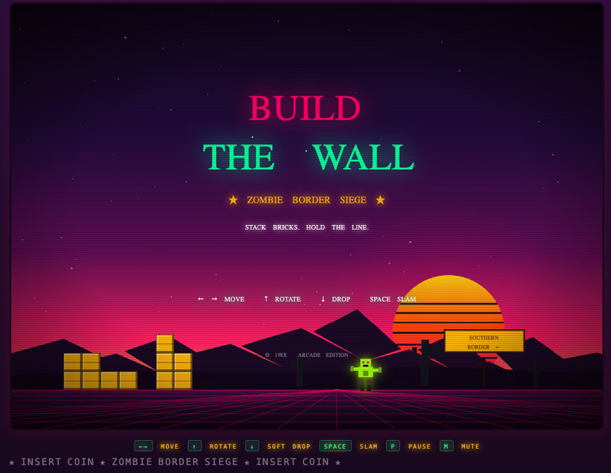 Tetris Spiel US-Regierung Mauer