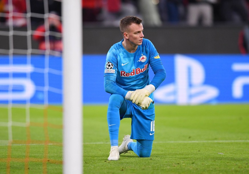 FUSSBALL CHAMPIONS LEAGUE SAISON 2021/2022 Achtelfinal Rueckspiel FC Bayern Muenchen - FC Salzburg 08.03.2022 Torwart Philipp Koehn FC Salzburg enttaeuscht *** FOOTBALL CHAMPIONS LEAGUE SEASON 2021 20 ...
