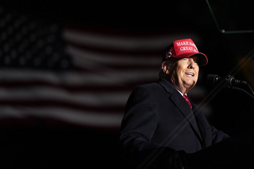 Former President Donald Trump speaks during a rally, Thursday, Nov. 3, 2022, in Sioux City, Iowa. (AP Photo/Charlie Neibergall)