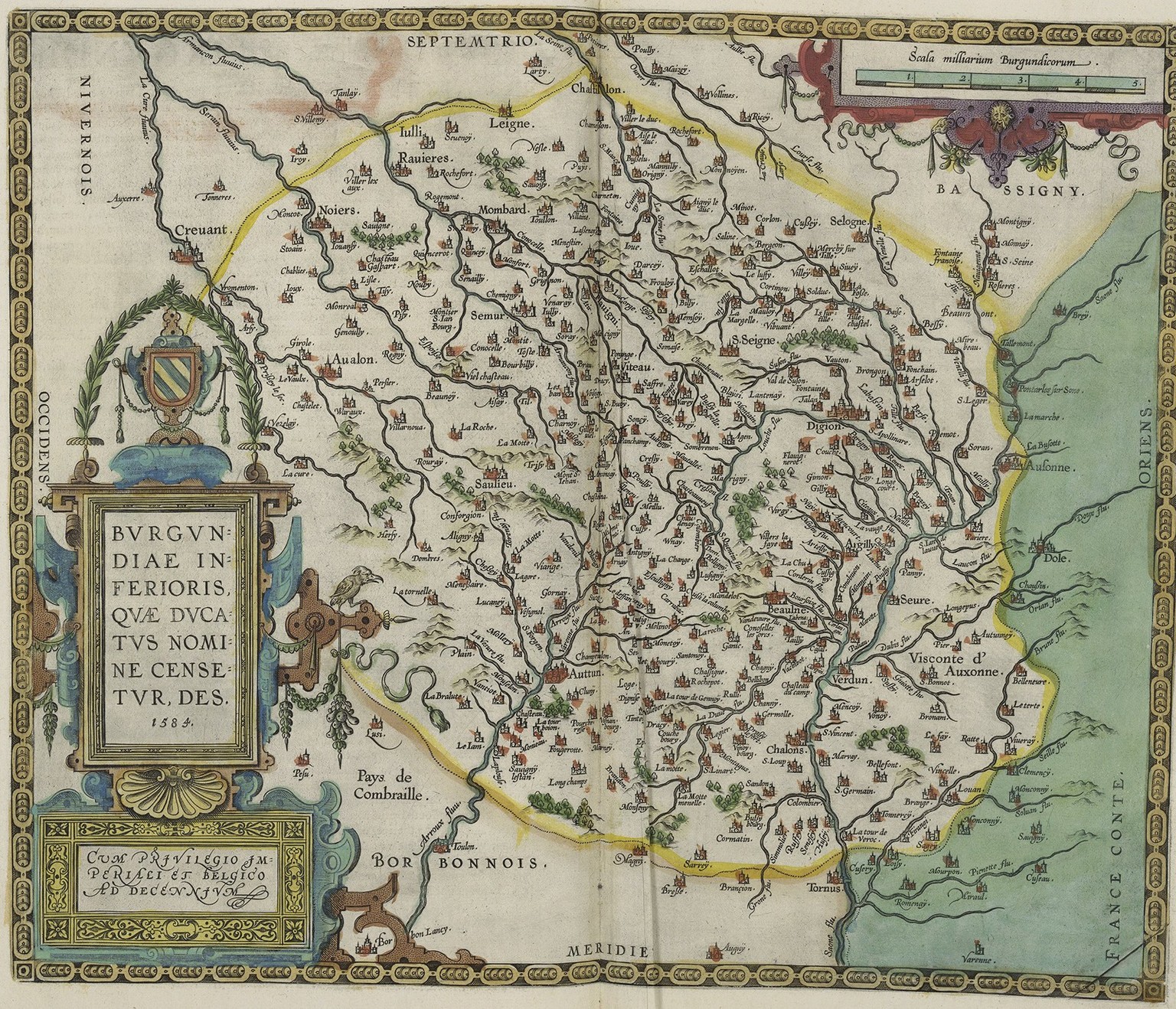 Karte von Burgund, um 1608.
https://upload.wikimedia.org/wikipedia/commons/8/83/Map_of_the_Duchy_of_Burgundy_by_Abraham_Ortelius.jpeg