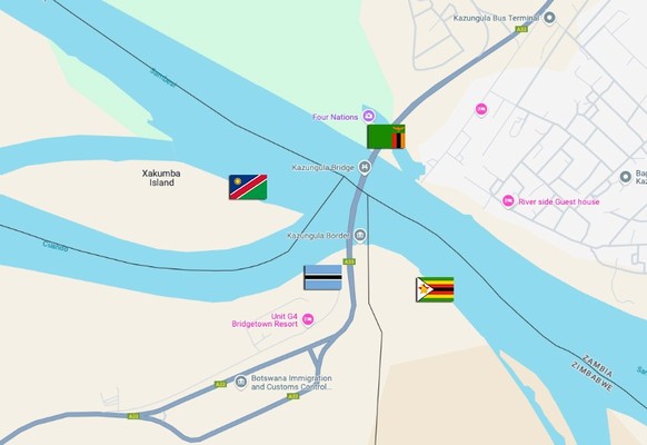 Botswana Sambia kürzeste Landesgrenzen der Welt