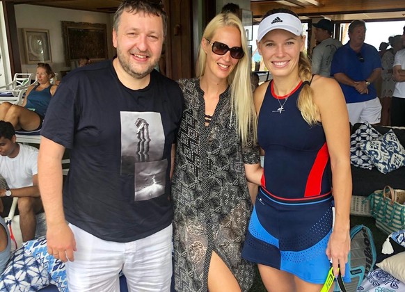 Wozniacki mit Poker-Profi «Tony G» und dessen Ehefrau.