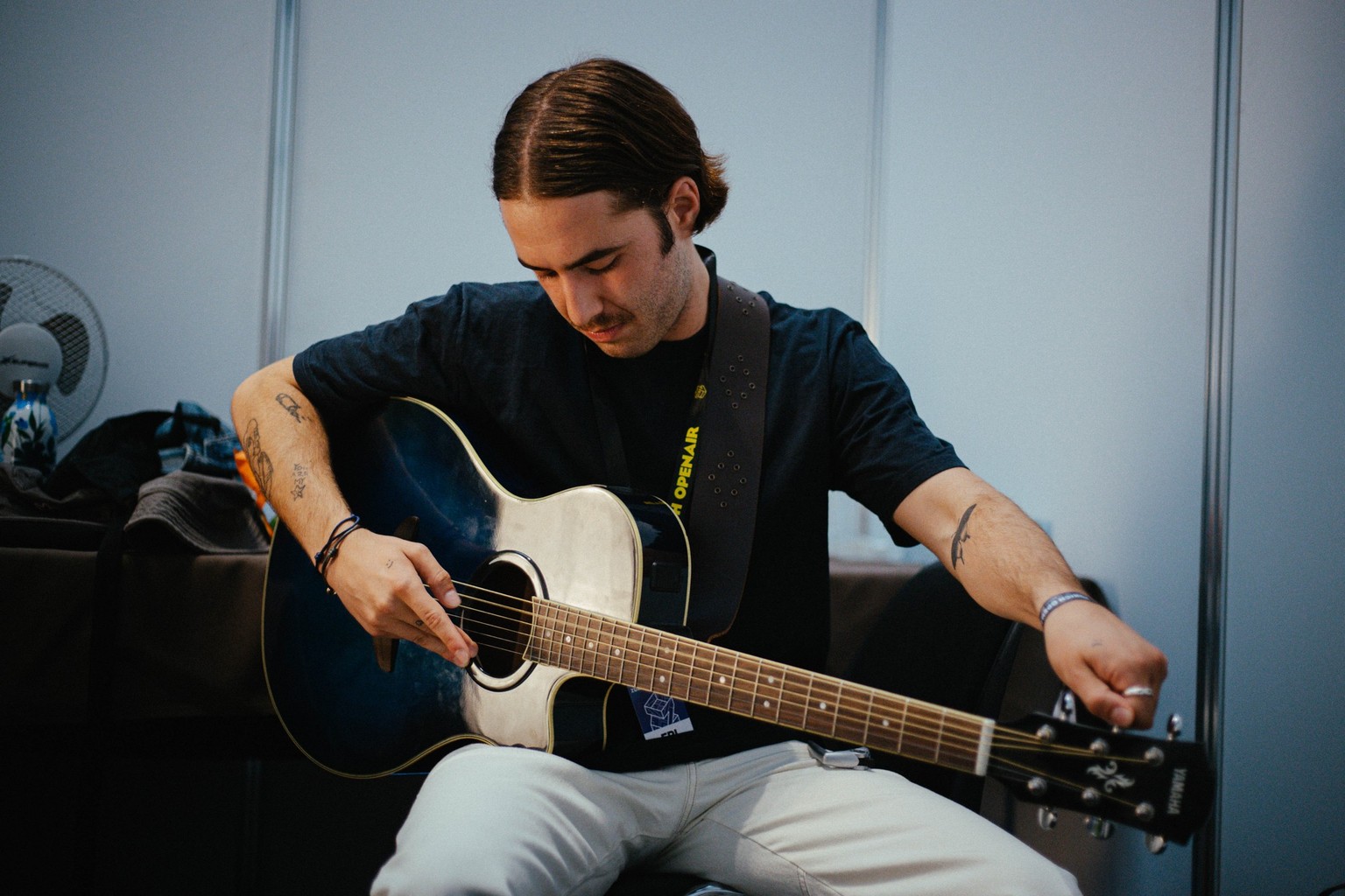 Backstage am Zürich Openair mit Benjamin Amaru und seiner Band.