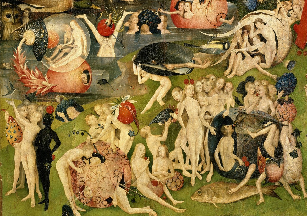 Hieronymus Bosch. The Garden of Earthly Delights. Detail. Hieronymus Bosch 1450-1516. The Garden of Earthly Delights. Central panel. Detail. Prado Museum. Madrid. Spain. Netherlands PUBLICATIONxNOTxIN ...