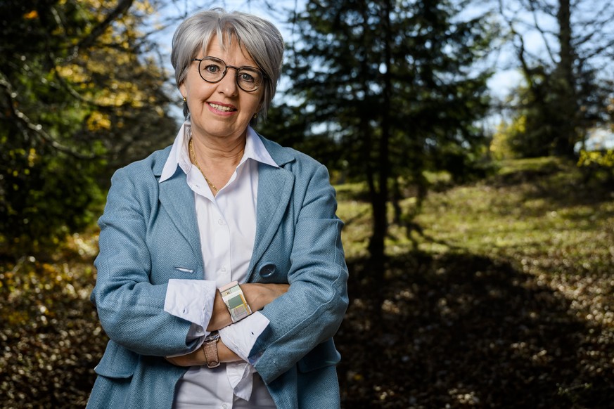 Elisabeth Baume-Schneider, senatrice jurasienne, candidate au Conseil federal pour le parti socialiste pose le dimanche 13 novembre 2022 aux Breuleux, village des Franches-Montagnes, du canton du Jura ...