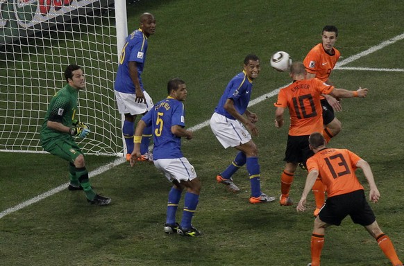 WM 2010: Wesley Sneijder kegelt Brasilien im Viertelfinal raus.<br data-editable="remove">