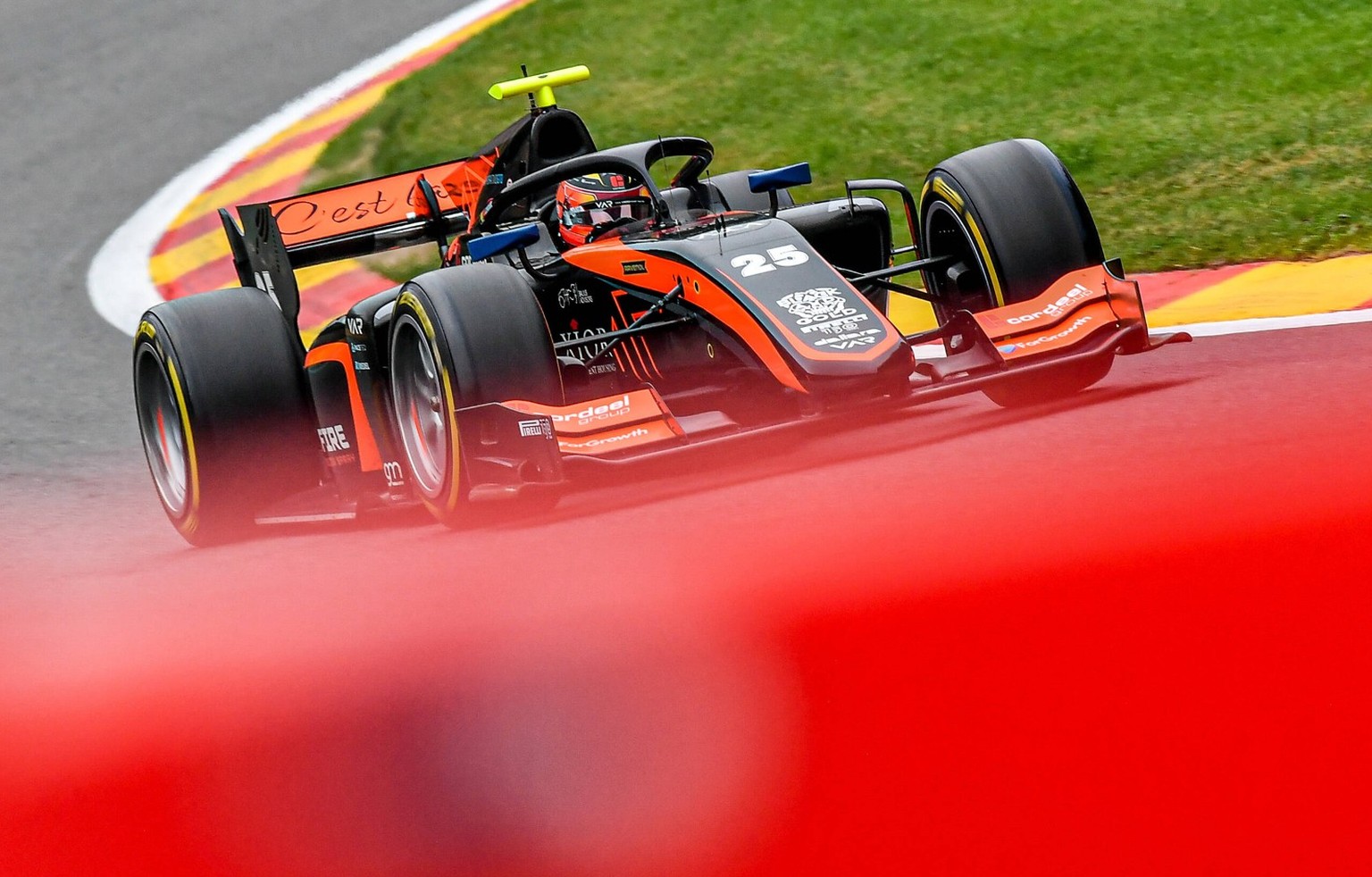 Belgian driver Amaury Cordeel pictured during a practice session at the Grand Prix F2 of Belgium race, in Spa-Francorchamps, Friday 26 August 2022. JONASxROOSENS PUBLICATIONxNOTxINxBELxFRAxNED x410298 ...