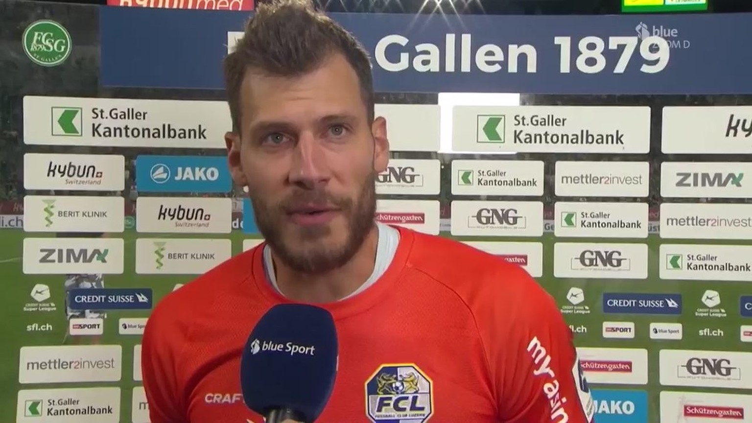 FCL-Goalie Marius Müller leistete sich nach der Niederlage in St.Gallen einen sprachlichen Aussetzer.