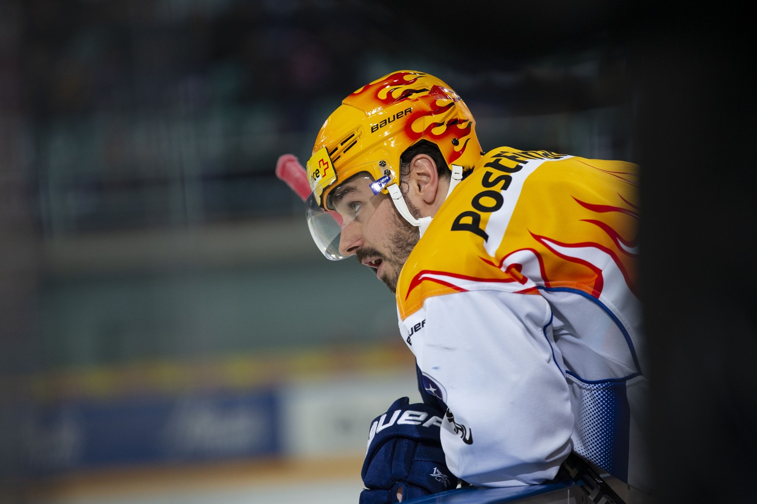 ZSC Lions Stuermer Denis Hollenstein waehrend dem Eishockey-Meisterschaftsspiel der National League zwischen den SC Rapperswil-Jona Lakers und den ZSC Lions am Freitag, 1. Februar 2019, in Rapperswil. ...