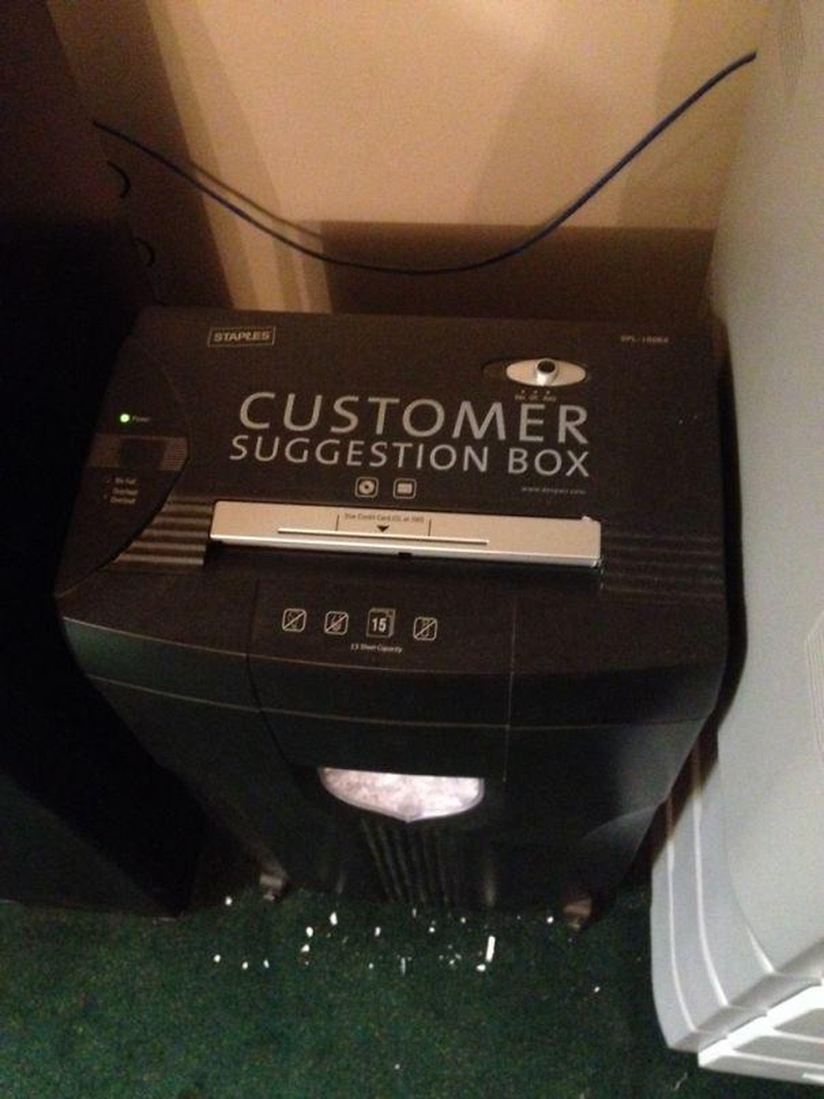 Customer suggestion box