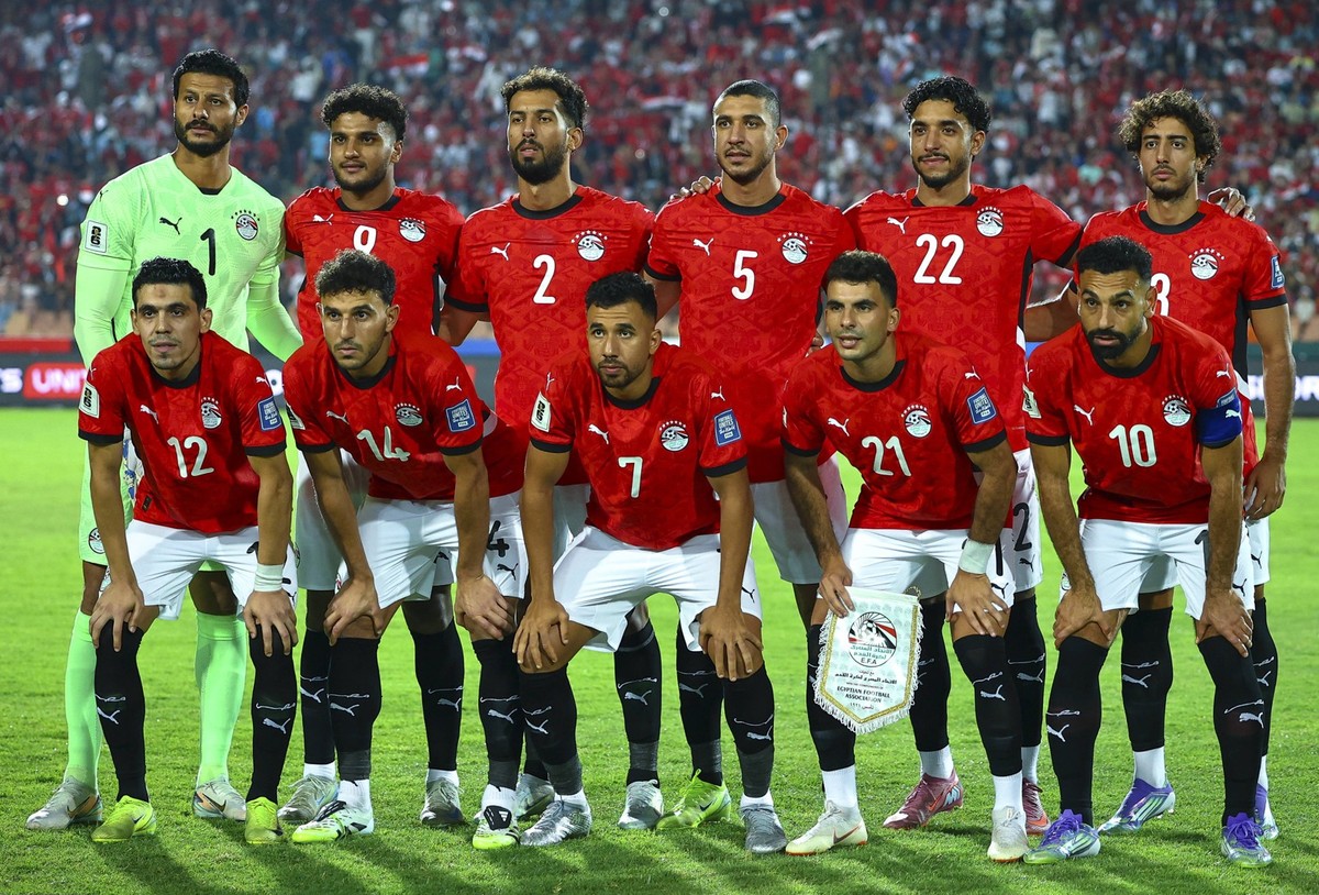 Egypt vs Ethiopia match at the FIFA World Cup, WM, Weltmeisterschaft, Fussball 26 CAF Qualifiers Group A The Egyptian national team, Nationalteam photo before the match between Egypt vs Ethiopia in th ...