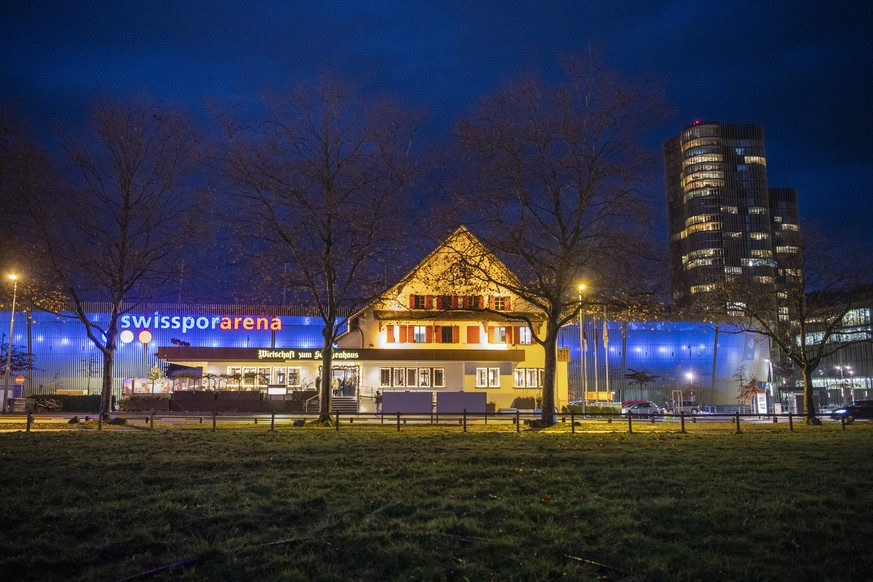 Die Wirtschaft zum Schuetzenhaus vor der Swissporarena auf der Luzerner Allmend anlaesslich einer ordentlichen Generalversammlung der FC Luzern Holding AG am Mittwoch, 21. Dezember 2022 in Luzern. (KE ...