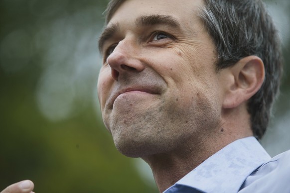 Beto O&#039;Rourke, the 2018 Democratic candidate for U.S. Senate in Texas, addresses the crowd during a campaign event at Kealing School Park on Wednesday, Oct. 24, 2018, in Austin, Texas. Beto held  ...