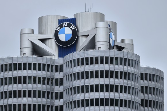 The logo of German car manufacturer BMW is fixed at the headquarters in Munich, Germany, Monday, July 28, 2025. (AP Photo/Matthias Schrader)
Germany Cars US Tarrifs
