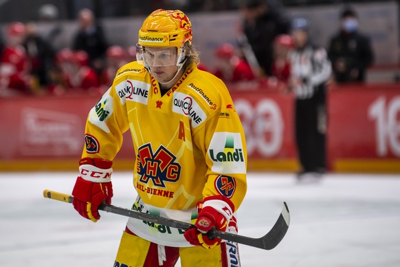 Le top scorer PostFinance biennois Toni Rajala, lors de la rencontre du championnat suisse de hockey sur glace de National League LNA, entre le Lausanne HC, LHC, et le EHC Biel-Bienne le mercredi 22 d ...