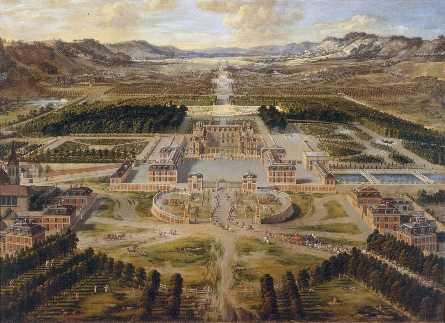 The Palace of Versailles around 1668. Oil painting by Pierre Patel.