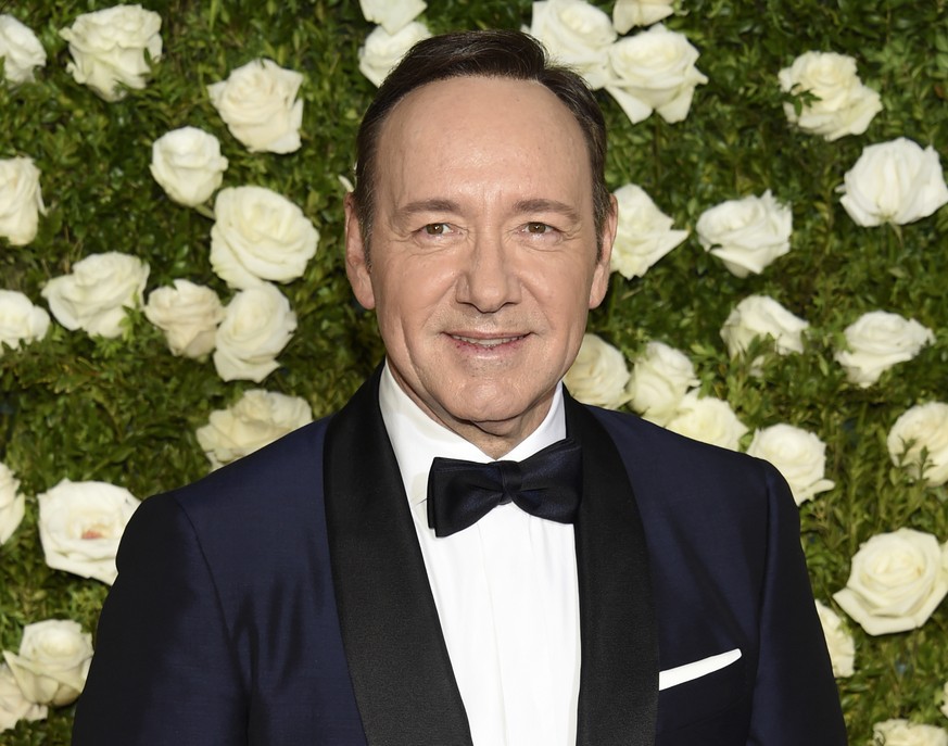 FILE - In this June 11, 2017, file photo, Kevin Spacey arrives at the 71st annual Tony Awards at Radio City Music Hall in New York. Spacey says he is “beyond horrified” by allegations that he made sex ...