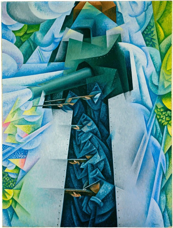 Futurismus: Gino Severini’s “Armored Train in Action” (1915). Futurism sought to “glorify war.”
Art Courtesy MOMA / ARS, NY / Adagp, Paris / Scala / Art Resource, NY