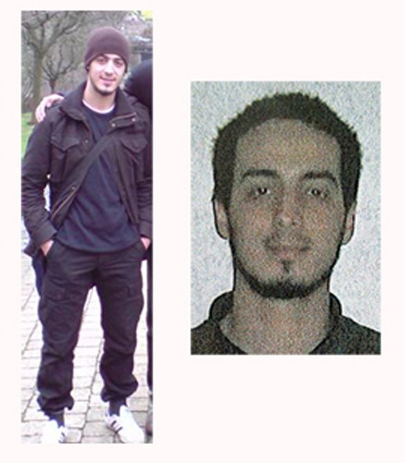 In this undated combination photo provided by the Belgian Federal Police in Brussels on Monday, March 21, 2016, suspect Najim Laachraoui is shown. Belgian prosecutors appealed to the public Monday for ...