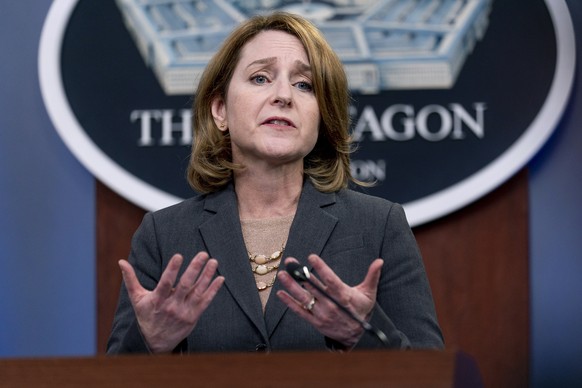 FILE - Deputy Secretary of Defense Kathleen Hicks speaks during a briefing at the Pentagon in Washington, on Sept. 22, 2021. As the war rages on in Ukraine, the United States is doing more than suppor ...