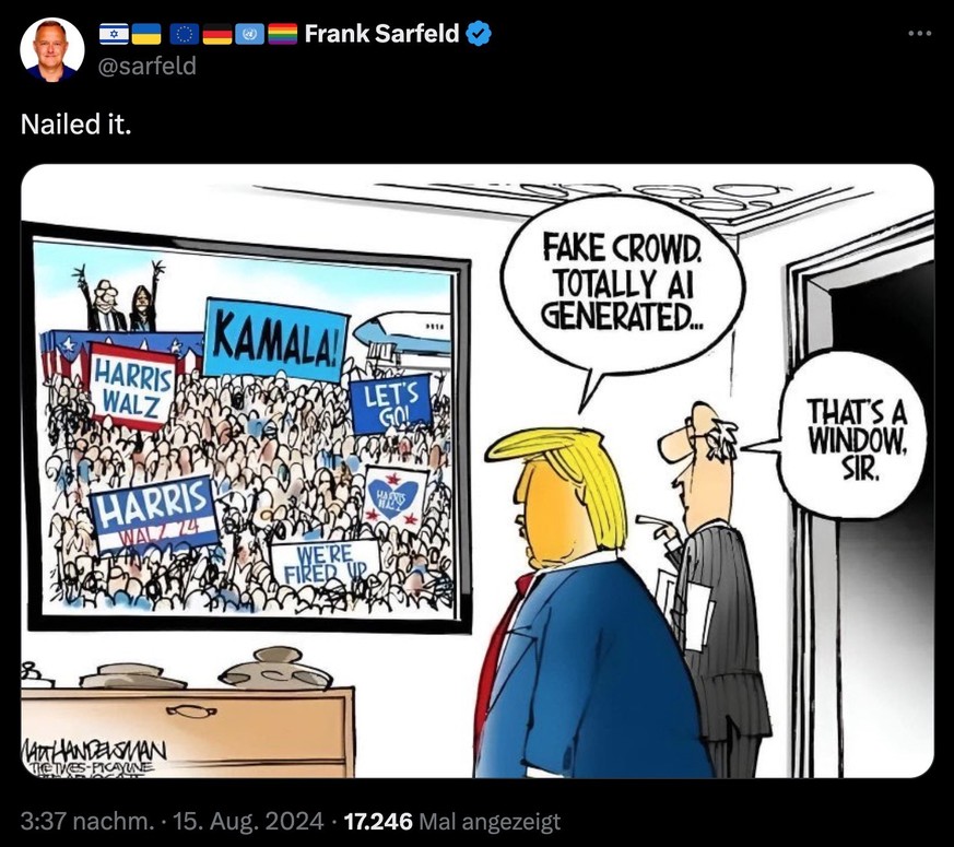 Karikatur zu US-Präsidentschaftswahl 2024.