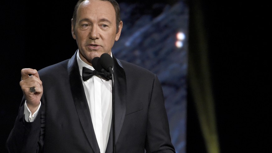 Kevin Spacey presents the award for excellence in television at the BAFTA Los Angeles Britannia Awards at the Beverly Hilton Hotel on Friday, Oct. 27, 2017, in Beverly Hills, Calif. (Photo by Chris Pi ...