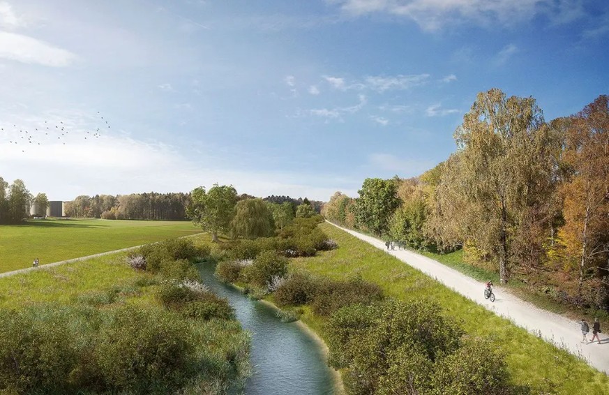 Kurven statt gerade Linie: So sieht die geplante Revitalisierung der Glatt entlang des Flughafens Zürich aus. Im Winter 2027 sollten die Arbeiten beendet sein.