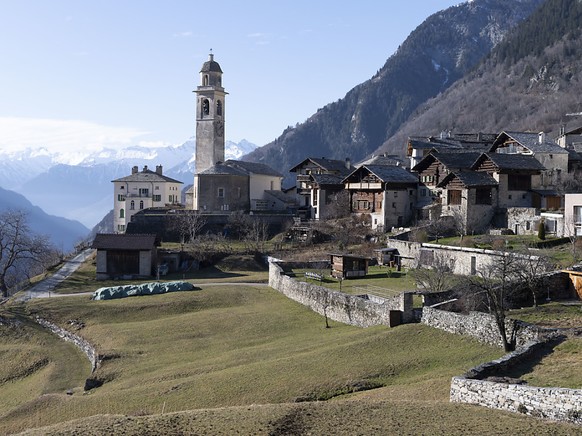 So ein Bergdorf ist etwas Sch�nes, es ist aber auch mit vielen Problemen konfrontiert: Blick auf Soglio GR. (Archivbild)