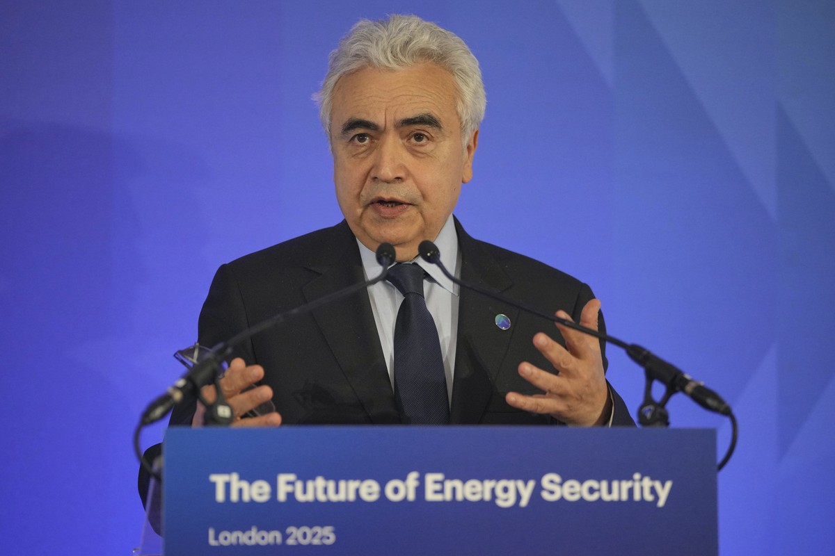 Fatih Birol, Executive Director of the International Energy Agency (IEA) speaks at a press conference on day two of the International Summit on the Future of Energy Security at Lancaster House in Lond ...