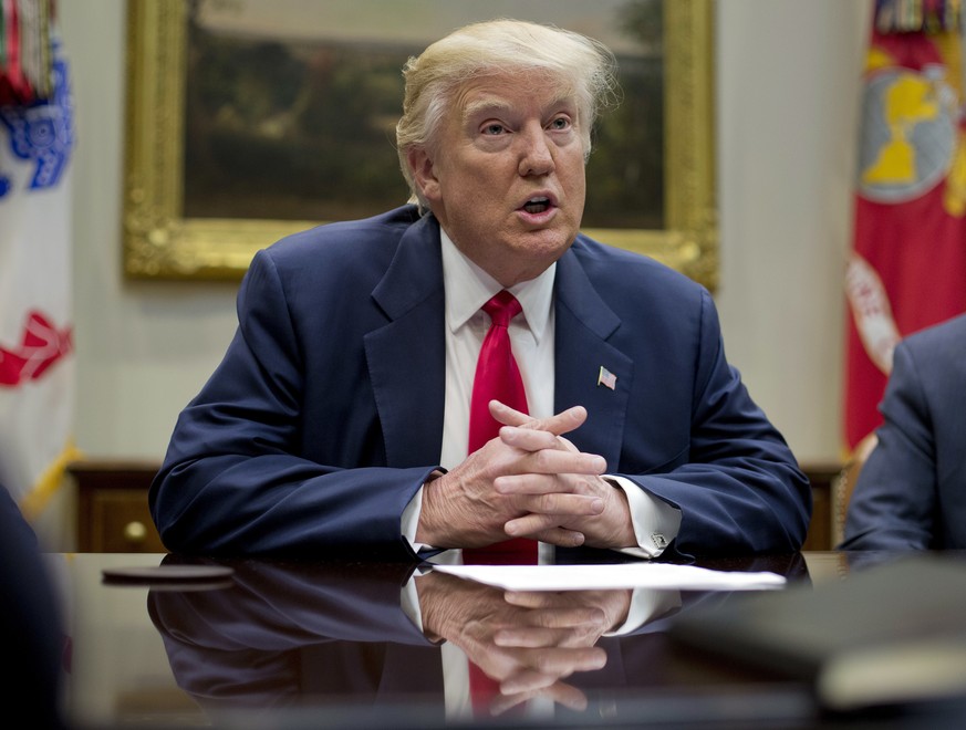 FILE - In this Feb. 27, 2017 file photo, President Donald Trump speaks in the Roosevelt Room of the White House in Washington. After spending months rehashing the brutal GOP primary and bragging about ...