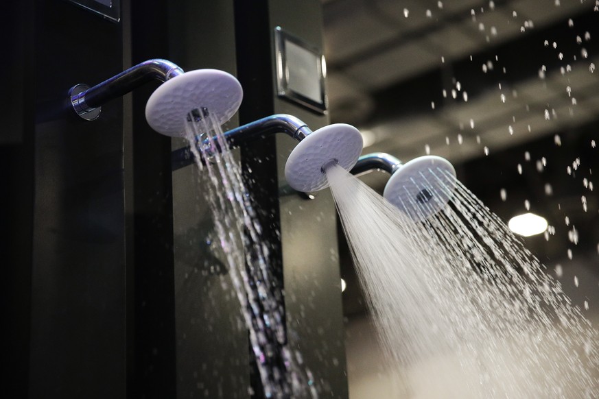 Kohler&#039;s DTV+ shower system shower system is demonstrated at CES International Wednesday, Jan. 10, 2018, in Las Vegas. (AP Photo/Jae C. Hong)