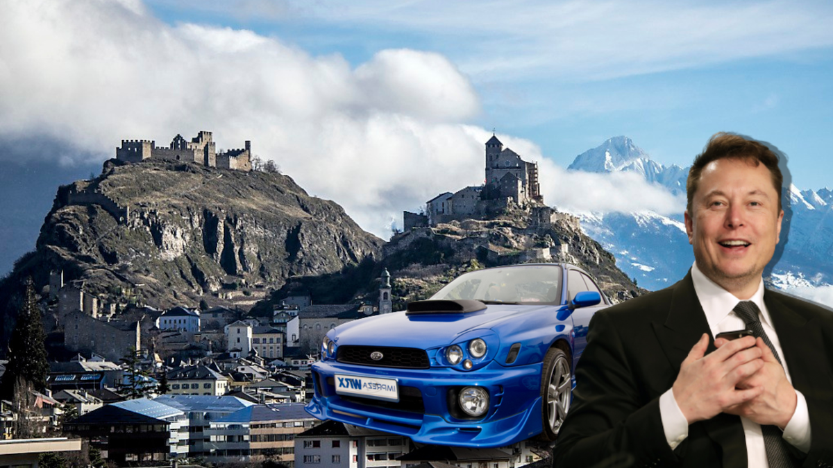 Elon Musk, une Subaru Impreza et le Valais. Oui, monsieur.