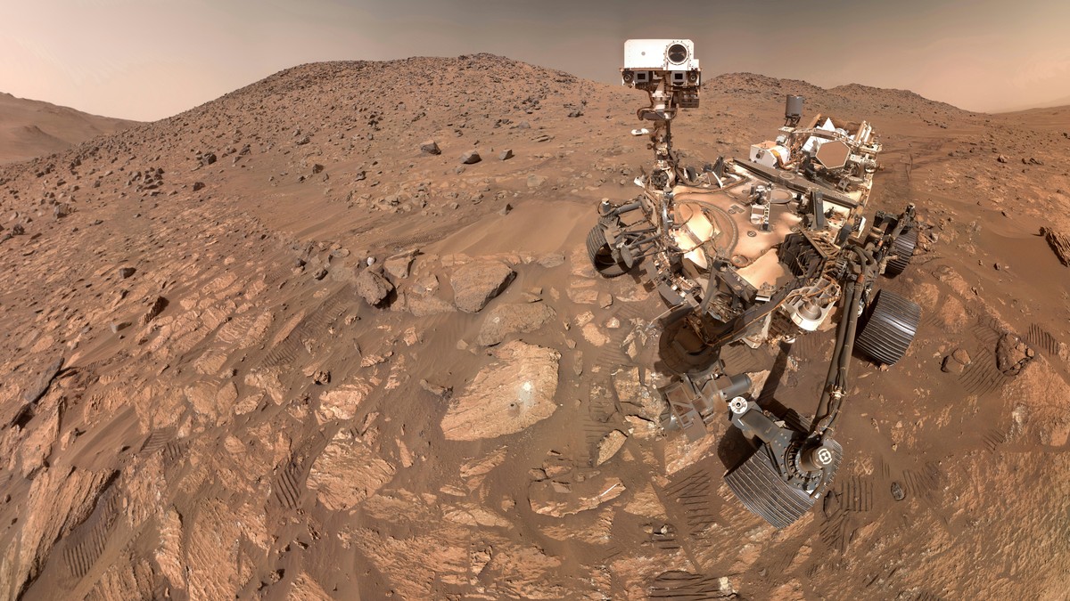 FILE - This image provided by NASA, shows a selfie of their Perseverance Mars rover, on July 23, 2024. The image is made up of 62 individual images that were stitched together. (NASA via AP, file)
Mar ...