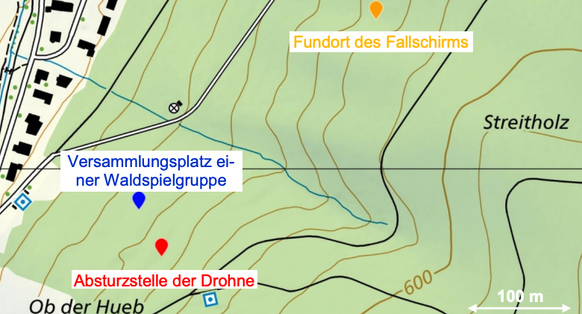 Drohnenabsturz der Post am 9. März 2019 in Zürich.