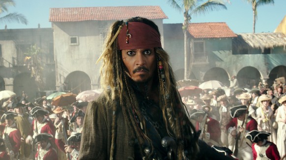 In this image released by Disney, Johnny Depp portrays Jack Sparrow in a scene from &quot;Pirates of the Caribbean: Dead Men Tell No Tales.&quot; (Disney via AP)