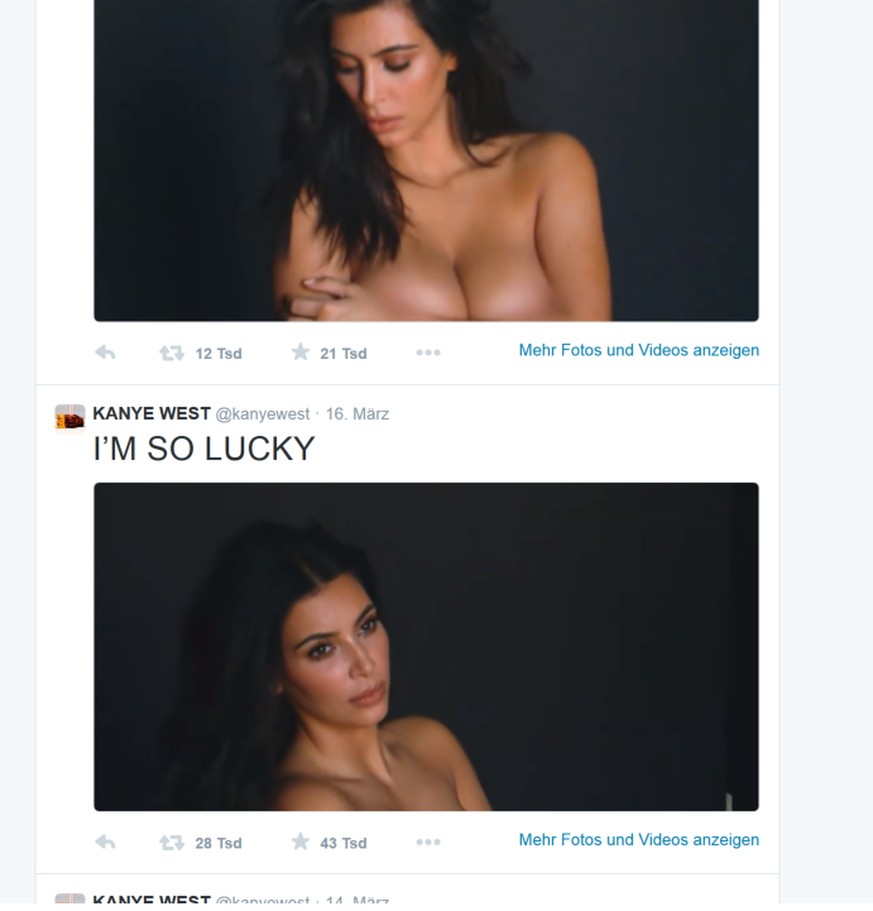 Schaut mal, wie sehr sich Kanye West freut, die heisseste Frau der Welt zu haben 