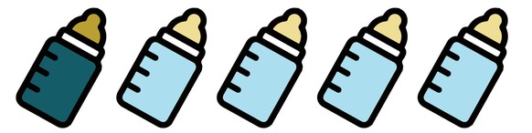 Babyflaschen Icons Vaterschaftsurlaub