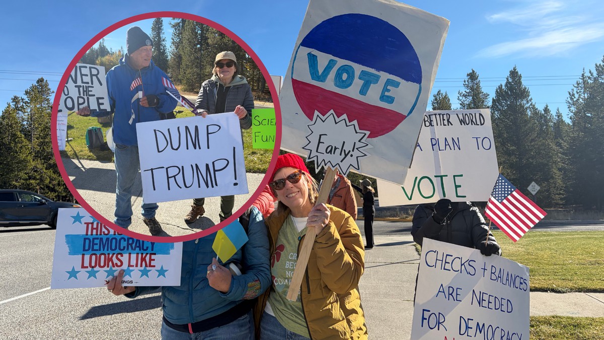 Samedi 17 octobre, le mouvement «No Kings» a déployé ses manifestants dans tous les Etats-Unis pour inciter au vote anticipé avant les midterms. Reportage dans le Wyoming, près du parc Yellowstone.