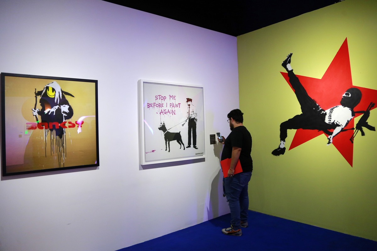 Une exposition de Banksy dans la ville de Guadalajara, au Mexique.